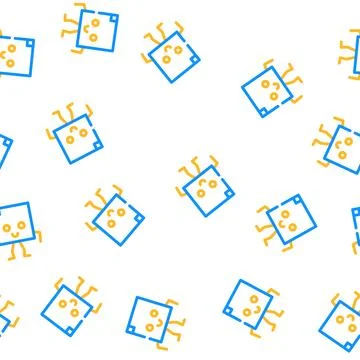 Square geometric shape character vector seamless pattern 스톡 일러스트