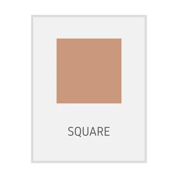 Square geometric shape flash card element symbol for preschool education  Stock Illustration