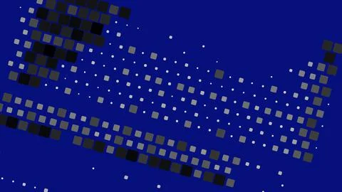 Square geometric shapes on blue background. Digital technological concept. 2D Stock Illustration