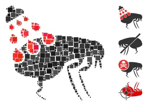 Square Get Rid of Fleas Icon Vector Mosaic Illustrazione stock