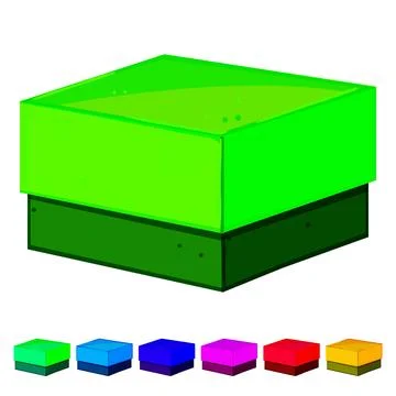 Square gift box cartoon vector graphic Stock Illustration