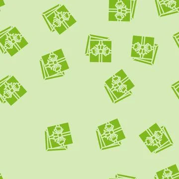Square gift box glyph vector seamless pattern Stock Illustration