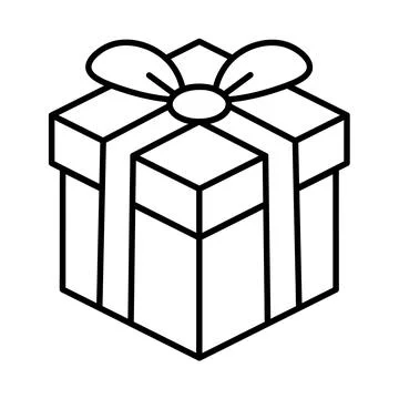 Square Gift box icon. Parcel with ribbon bow. simple flat illustration. Vecto Illustrazione stock