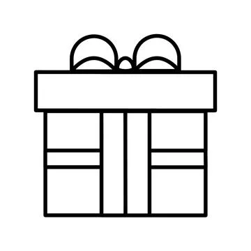 Square Gift box icon. Parcel with ribbon bow. simple flat illustration. Vecto Illustrazione stock