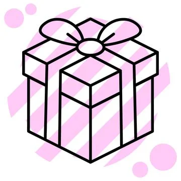 Square Gift box icon. Parcel with ribbon bow. simple flat illustration. Vecto 스톡 일러스트
