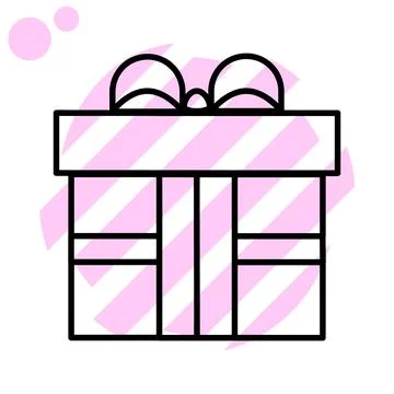 Square Gift box icon. Parcel with ribbon bow. simple flat illustration. Vecto 스톡 일러스트
