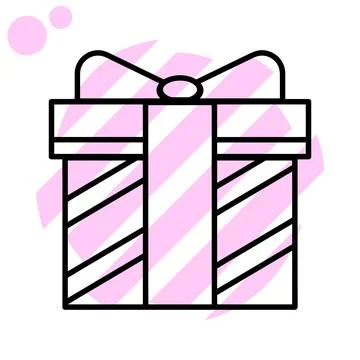 Square Gift box icon. Parcel with ribbon bow. simple flat illustration. Vecto Illustrazione stock