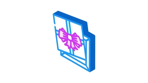 Square gift box isometric icon animation Stock Footage 327294523