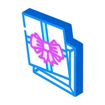 Square gift box isometric icon vector illustration Illustrazione stock