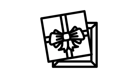 Square gift box line icon animation Stock Footage 326766136