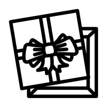 Square gift box line icon vector illustration 스톡 일러스트