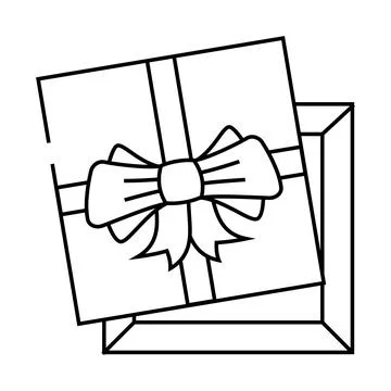 Square gift box line icon vector illustration Illustrazione stock