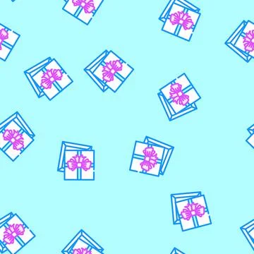 Square gift box vector seamless pattern Stock Illustration