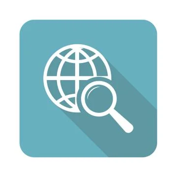 Square global search icon 스톡 일러스트