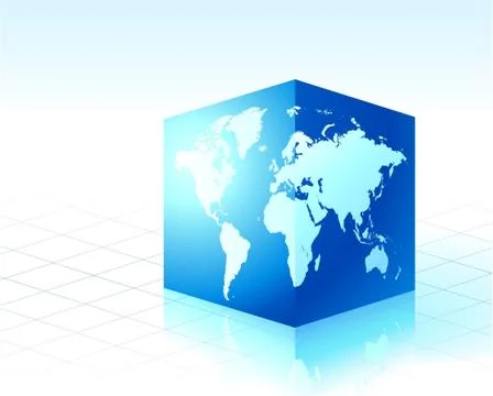 Square globe cube Stock Illustration