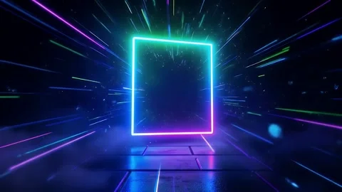 Square Glow Stage Light Background Animation in 4K Stock Footage 310732996
