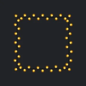 Square of glowing light bulbs 스톡 일러스트