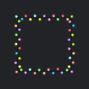 Square of glowing light bulbs 스톡 일러스트