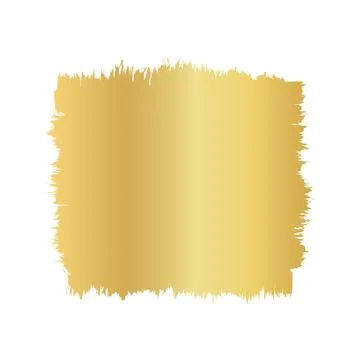 Square gold brush marks, gold stain, golden brush stroke, hand drawn, golde.. Stock Illustration
