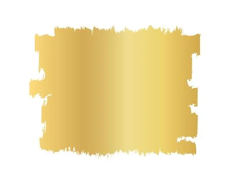 Square gold brush marks, gold stain, golden brush stroke, hand drawn, golde.. Stock Illustration