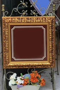 Square gold frame Stock Photos