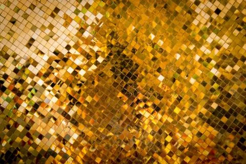 Square gold mosaic background Stock Photos