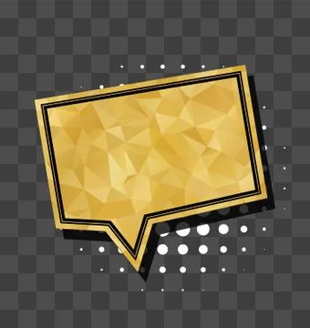 Square gold sparkle comic text bubble Stock Illustration
