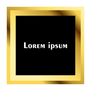 Square golden frame Stock Illustration
