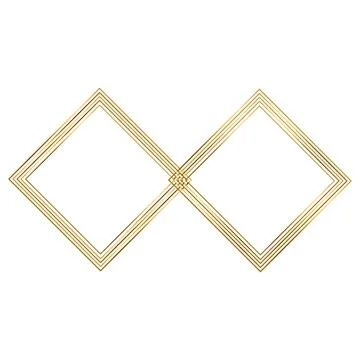 Square Golden Frame on The White Background. EPS10 Stock Illustration