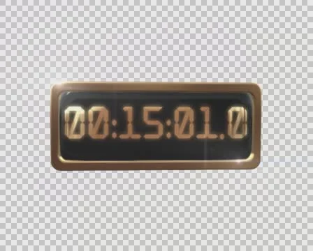 Square Golden Panel of a Timer is Swaying Shows 15 Minutes Watch Display is Video stock 58140849