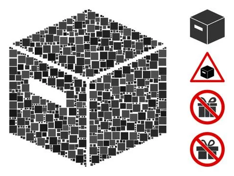 Square Goods Box Icon Vector Collage Illustrazione stock