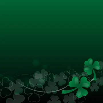 Square gradient saint patrick day with bokeh clover leaf design Stock Illustration