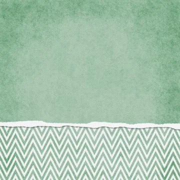 Square green and white zigzag chevron torn grunge textured background Stock Illustration