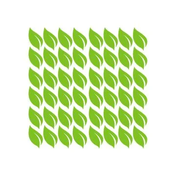 Square Green Leaf Pattern. Vector illustration shape Illustrazione stock