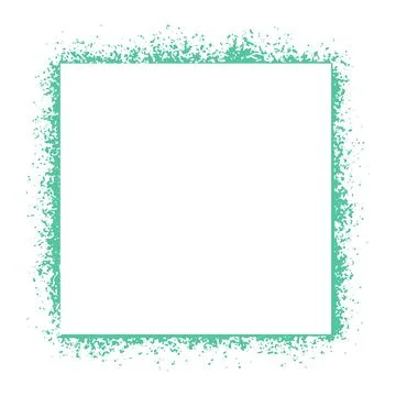 Square green paint splatter frame isolated vector illustration Stock Illustration