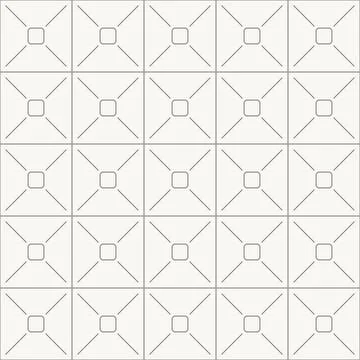 Square grid with central node seamless pattern in minimal line design, geometric Illustrazione stock