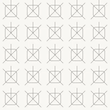 Square grid with diagonal crosses seamless pattern in minimal line design Stock Illustration