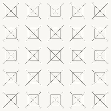 Square grid with inner diagonal cross seamless pattern in minimal line design 스톡 일러스트