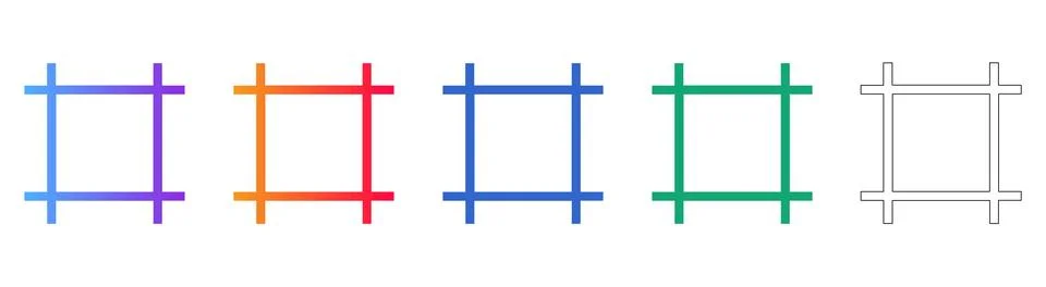 Square Grid Layout Icon Set Illustrazione stock