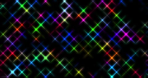 A square grid of multi-colored neon lines and crosshairs flaring u Stock Footage 241497805