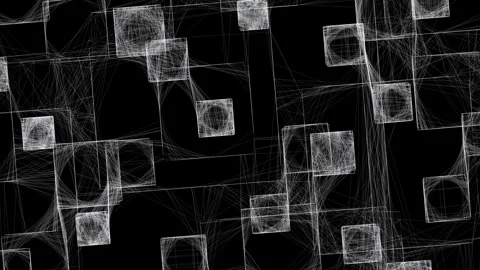 Square Grid Overlay Luma Matte for Abstract Technology and Data Visuals Stock Footage 335198567