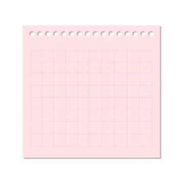 Square Grid Spiral Notebook Page Icon Stock Illustration