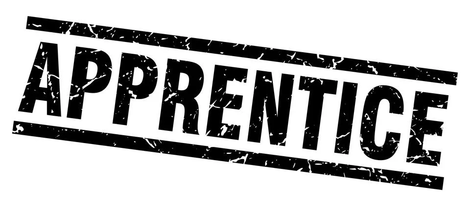 Square grunge black apprentice stamp 스톡 일러스트