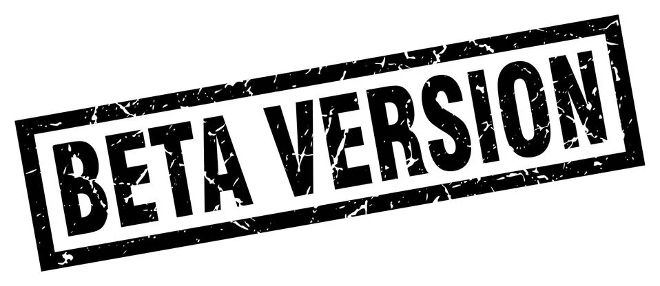 Square grunge black beta version stamp Stock Illustration