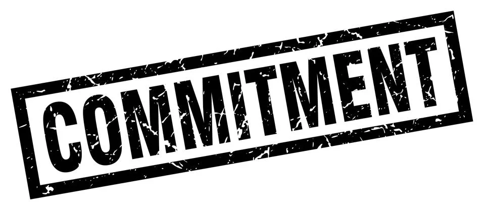 Square grunge black commitment stamp Stock Illustration