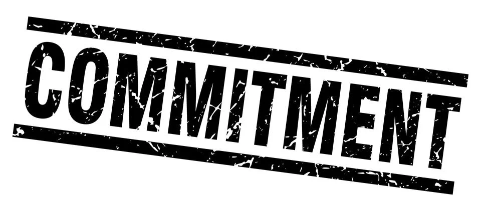 Square grunge black commitment stamp Stockillustratie