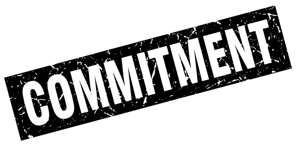 Square grunge black commitment stamp Stockillustratie