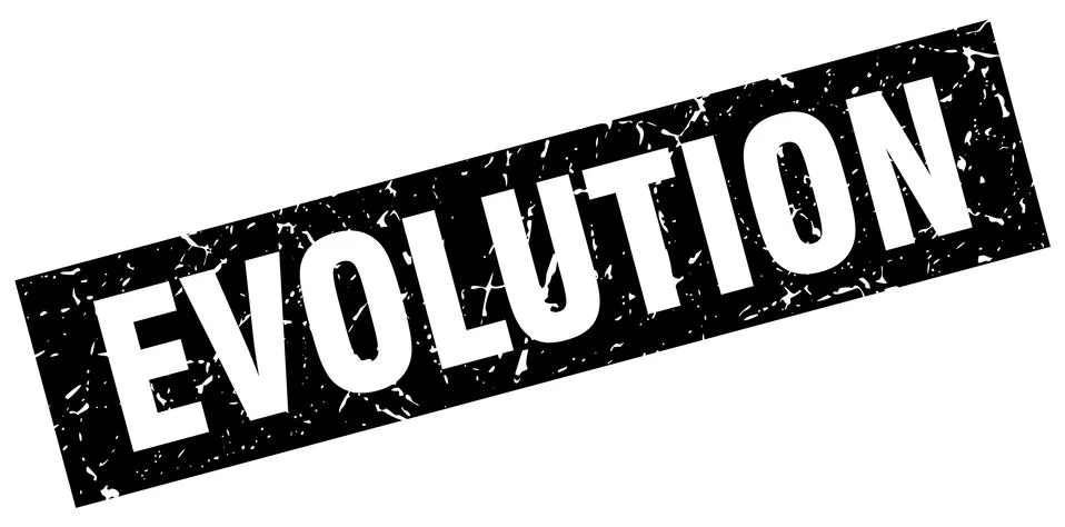 Square grunge black evolution stamp Illustrazione stock