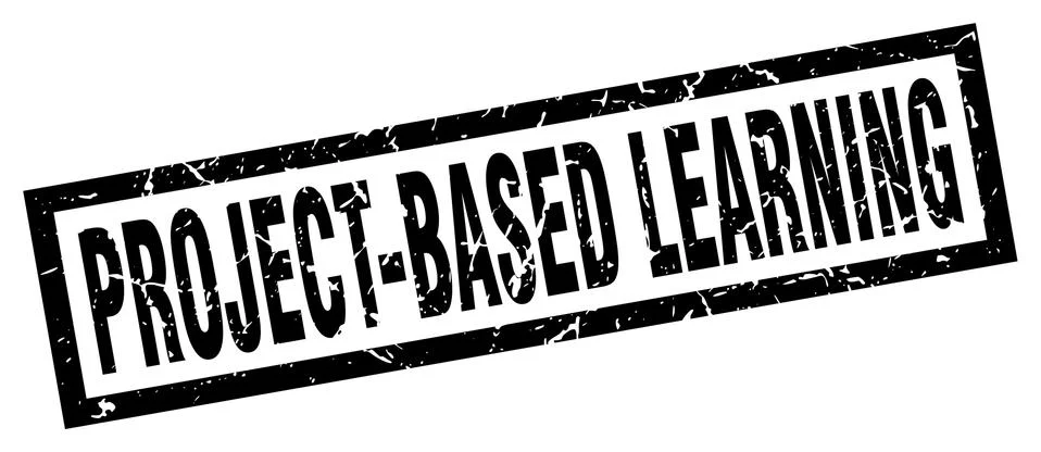 Square grunge black project-based learning stamp 스톡 일러스트