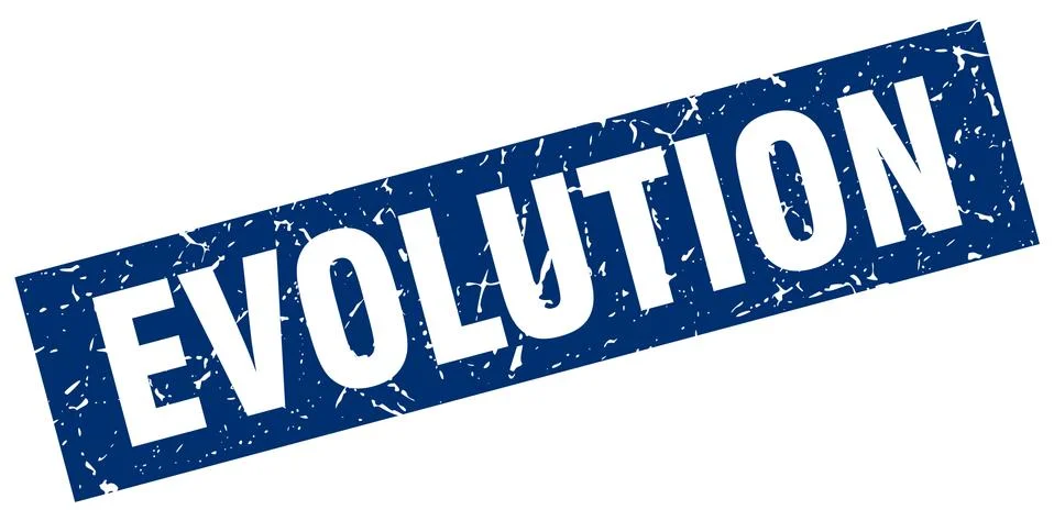 Square grunge blue evolution stamp Stock-Illustration